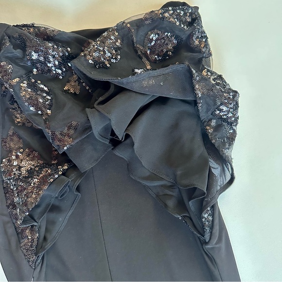 LAUREN RALPH LAUREN EVENING BLACK EMBELLISHED FLUTTER SLEEVE PARTY DRESS NWT 10 - Picture 12 of 14